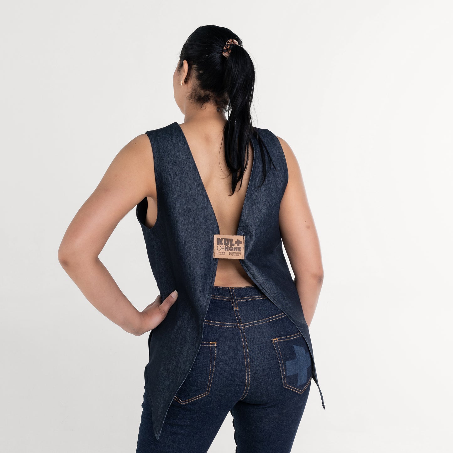 LAURA - DENIM BARE BACK VEST