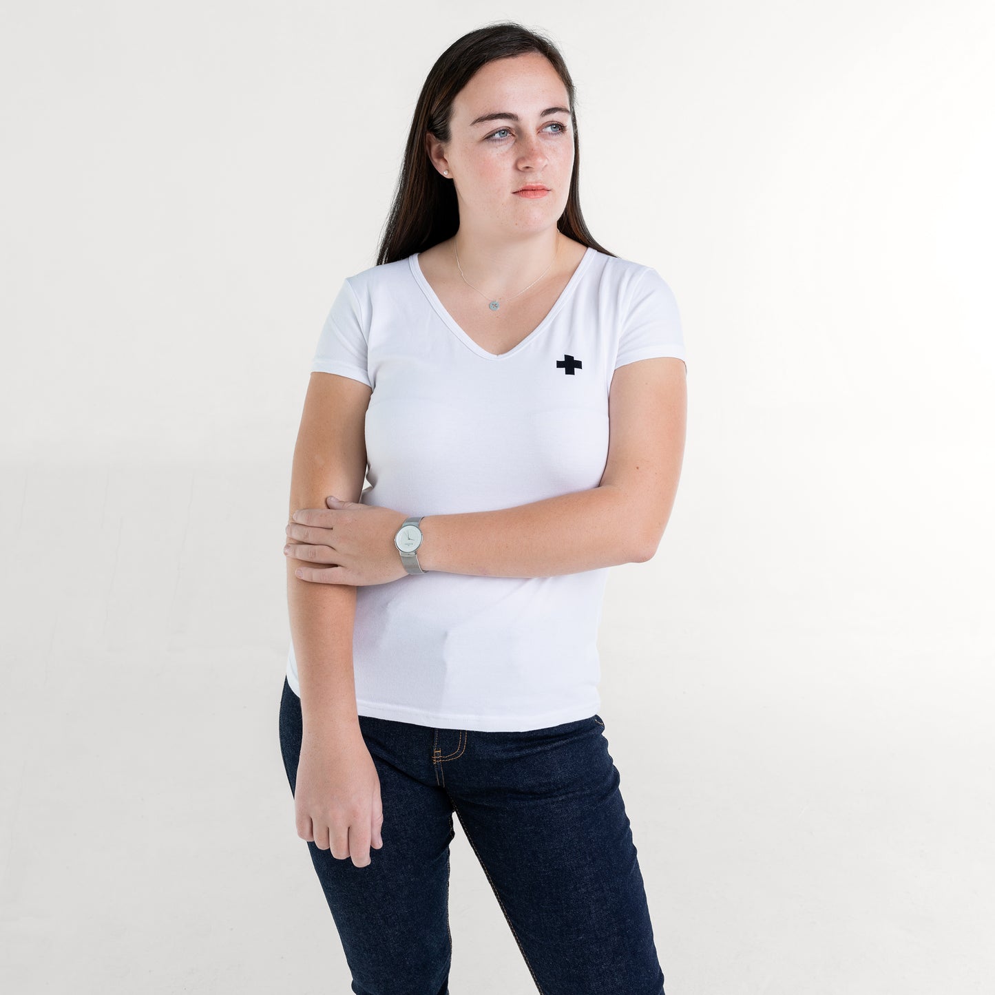 LOGO T - WHITE V-NECK